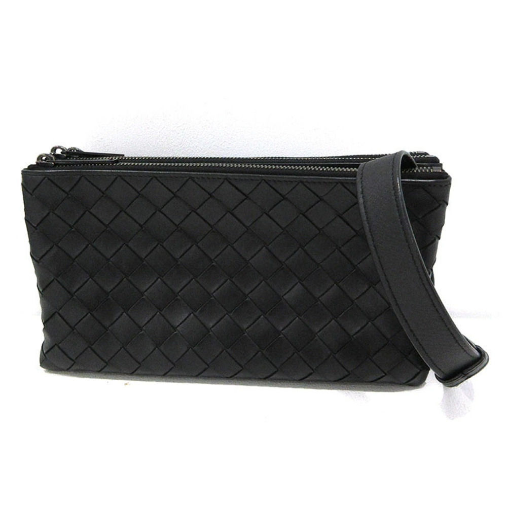 BOTTEGA VENETA Intrecciato Triple Shoulder Bag Black